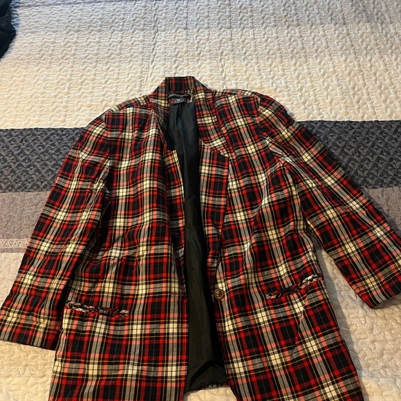 Counterparts Jackets & Blazers - Counterparts Red and Black Plaid Blazer